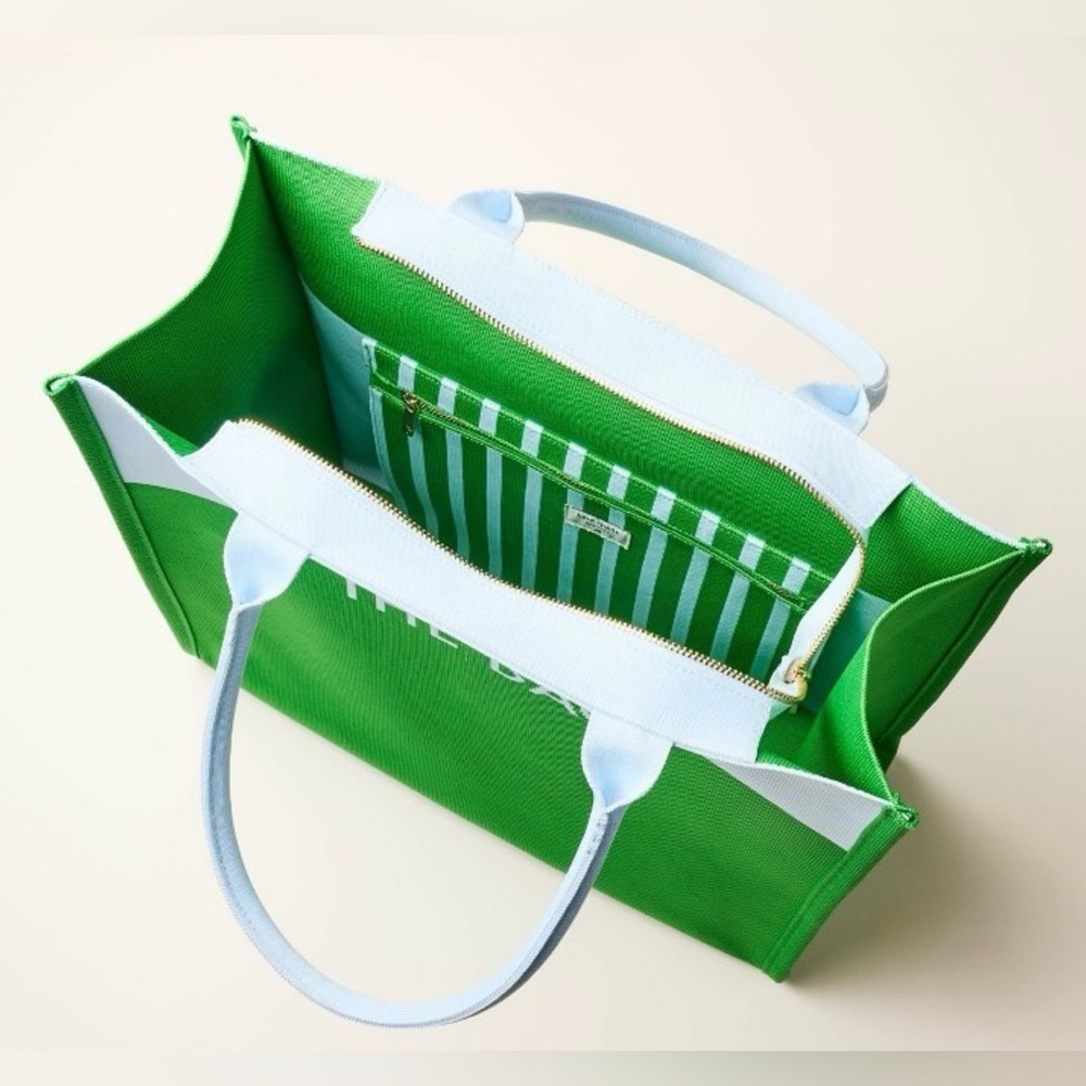 NWT • Kate Spade x Target Green/Blue Colorblock Knit Tote Bag - Picture 2 of 4